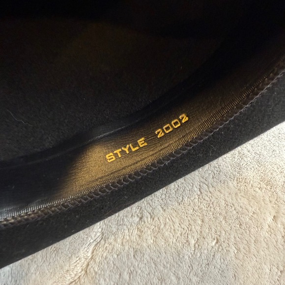 Rockmount Ranch Wear Black Wool Cowboy Hat Style 2002 Large Made USA - Picture 5 of 8